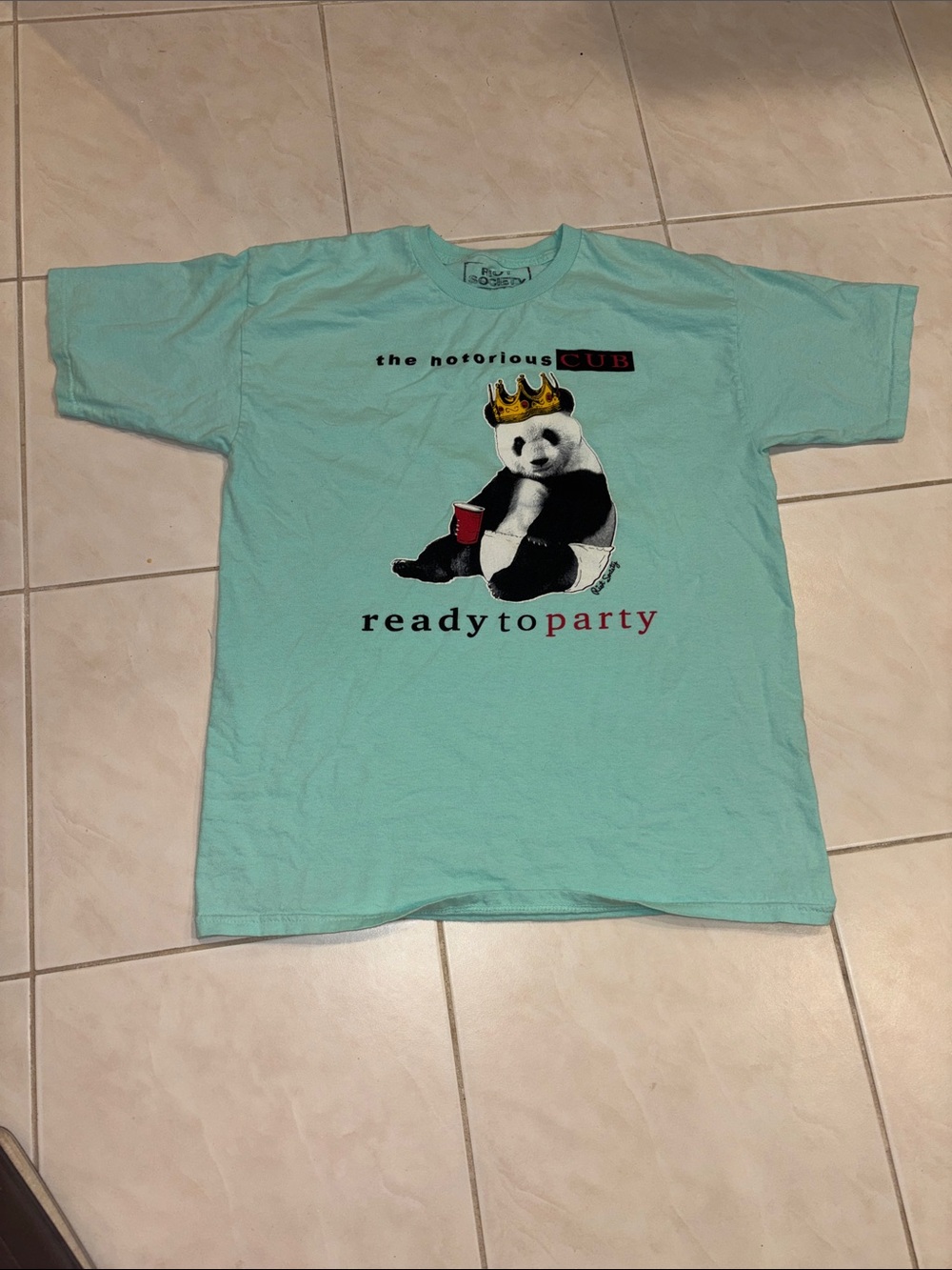 riot society Mint Green Panda 'Ready to Party' Tee